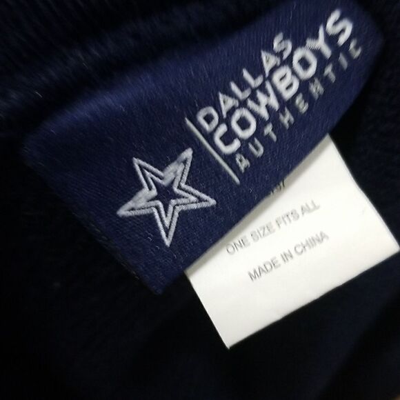 Vintage NFL Dallas Authentic Cowboys Logo Black Knit Ski Beanie Hat - Picture 6 of 6